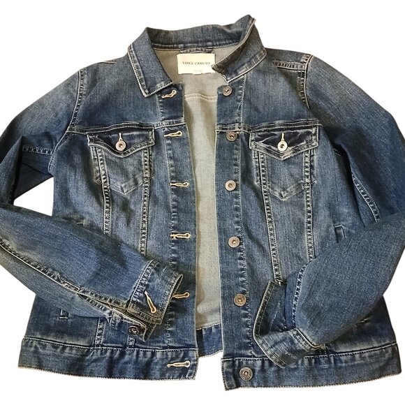 VINCE CAMUTO Blue Jean Jacket S - Picture 13 of 15